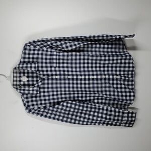 J Crew The Perfect Shirt Navy Gingham Button Down Cotton Womens
